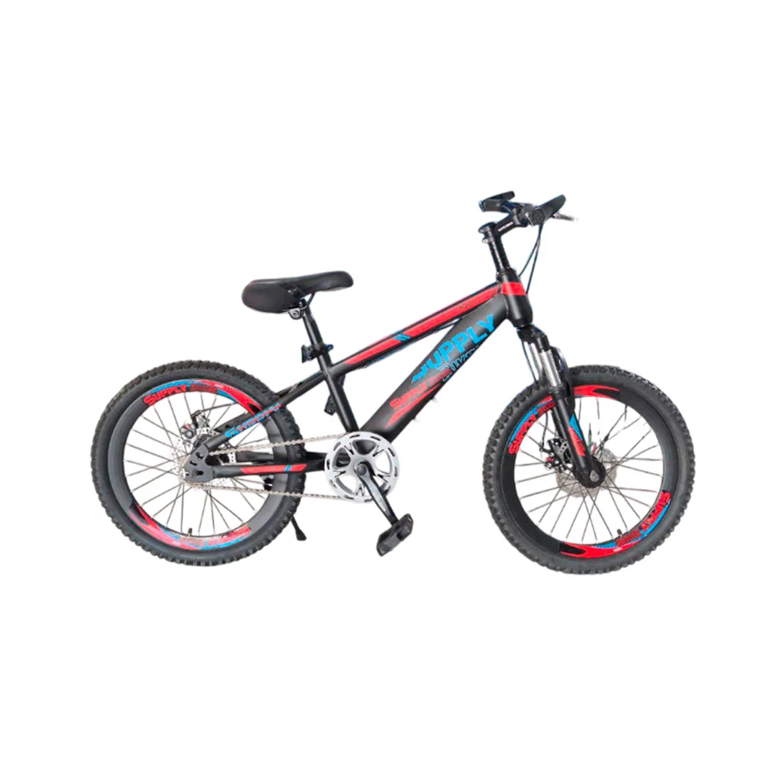 BICICLETA RIN 20 MTB SUPPLY BS006 NEGRO/ROJO CUADRO ACERO SIN/C