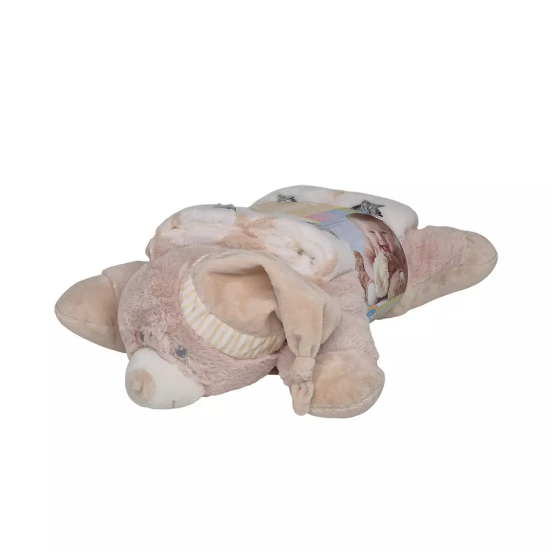 ALMOHADA C/MANTA 45X30CM 730-1446867 CREMA/BLANCO