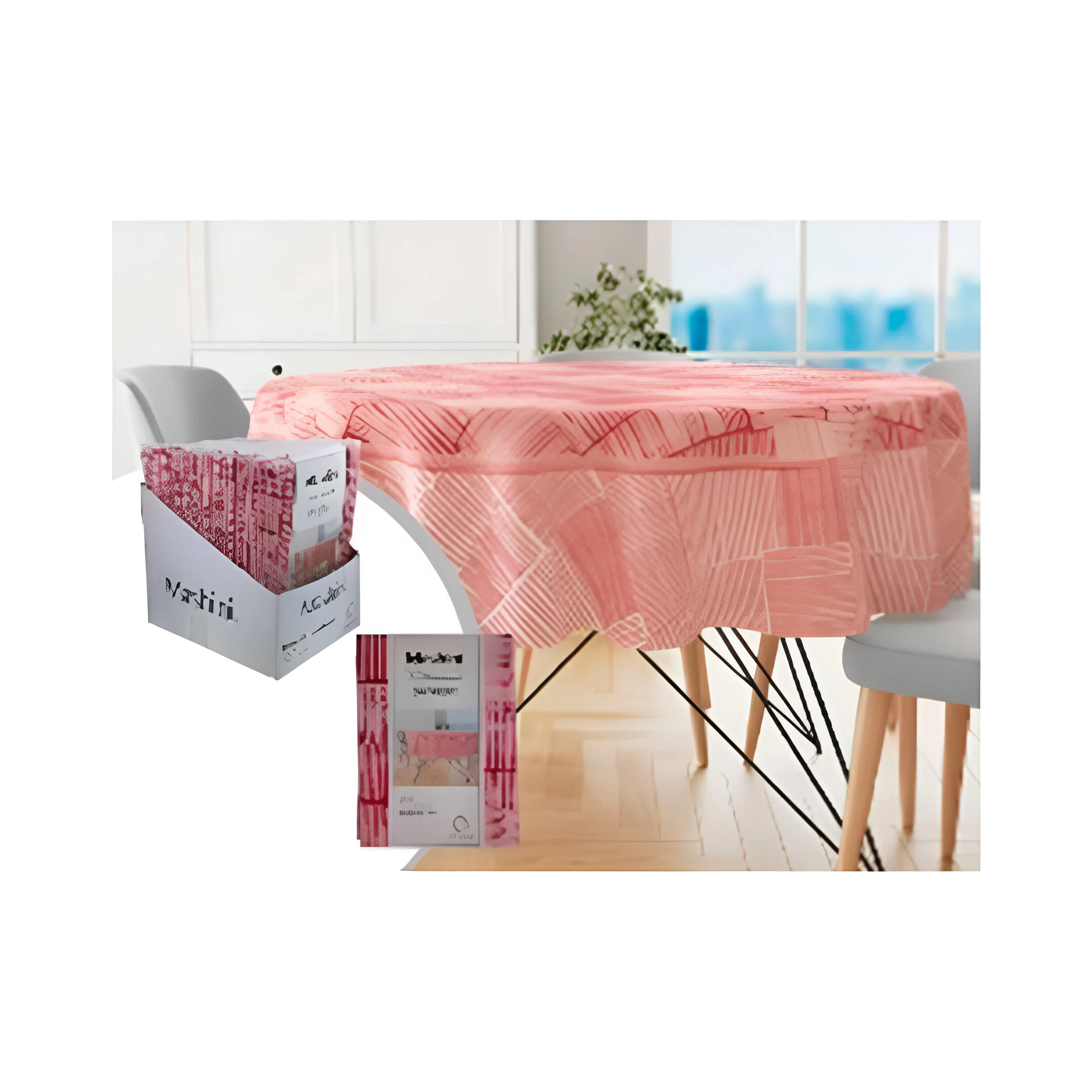 MANTEL 180CM 710-1447755 ROSADO/BLANCO/ROJO