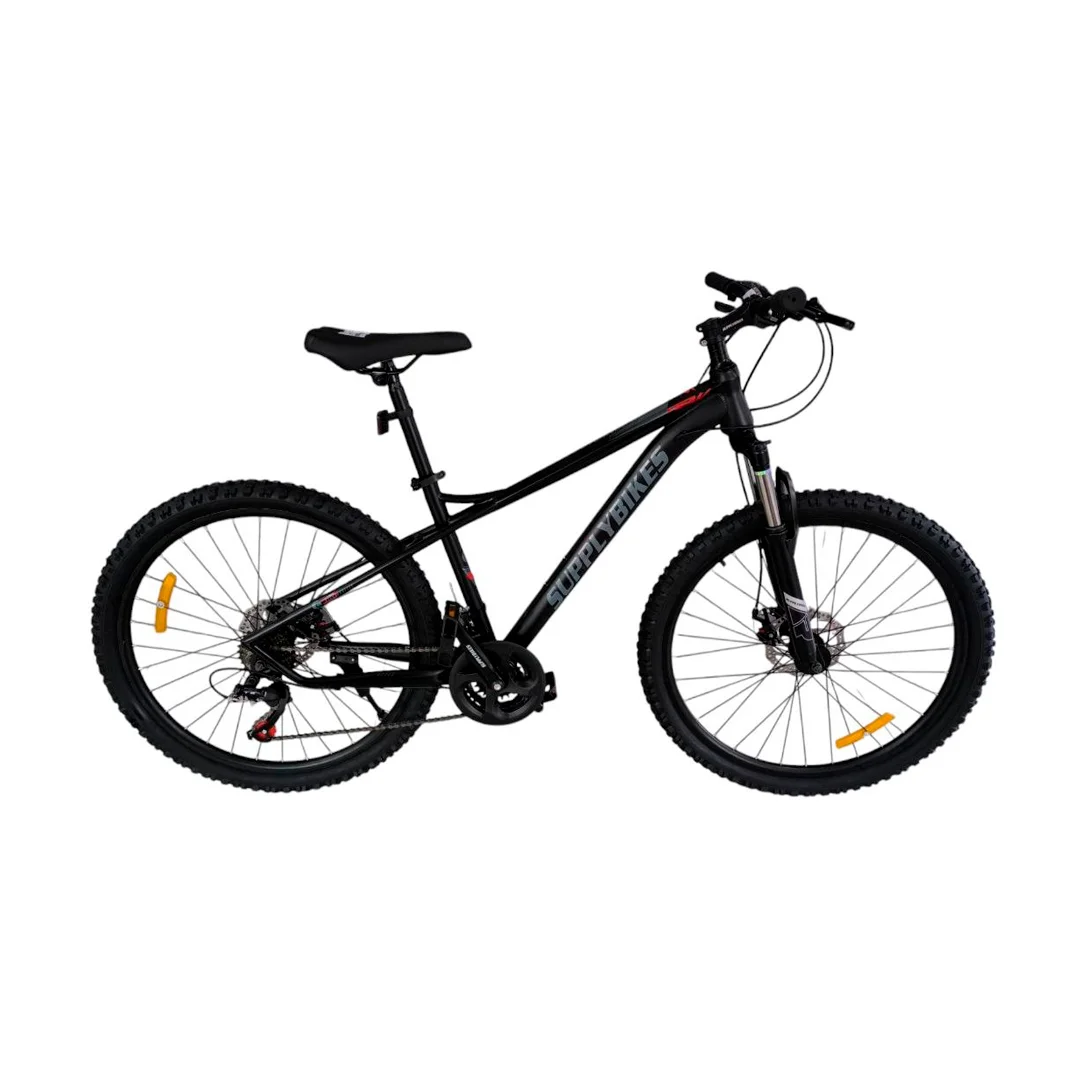 BICICLETA RIN 26 MTB SUPPLY BS006 NEGRO CUADRO ACERO