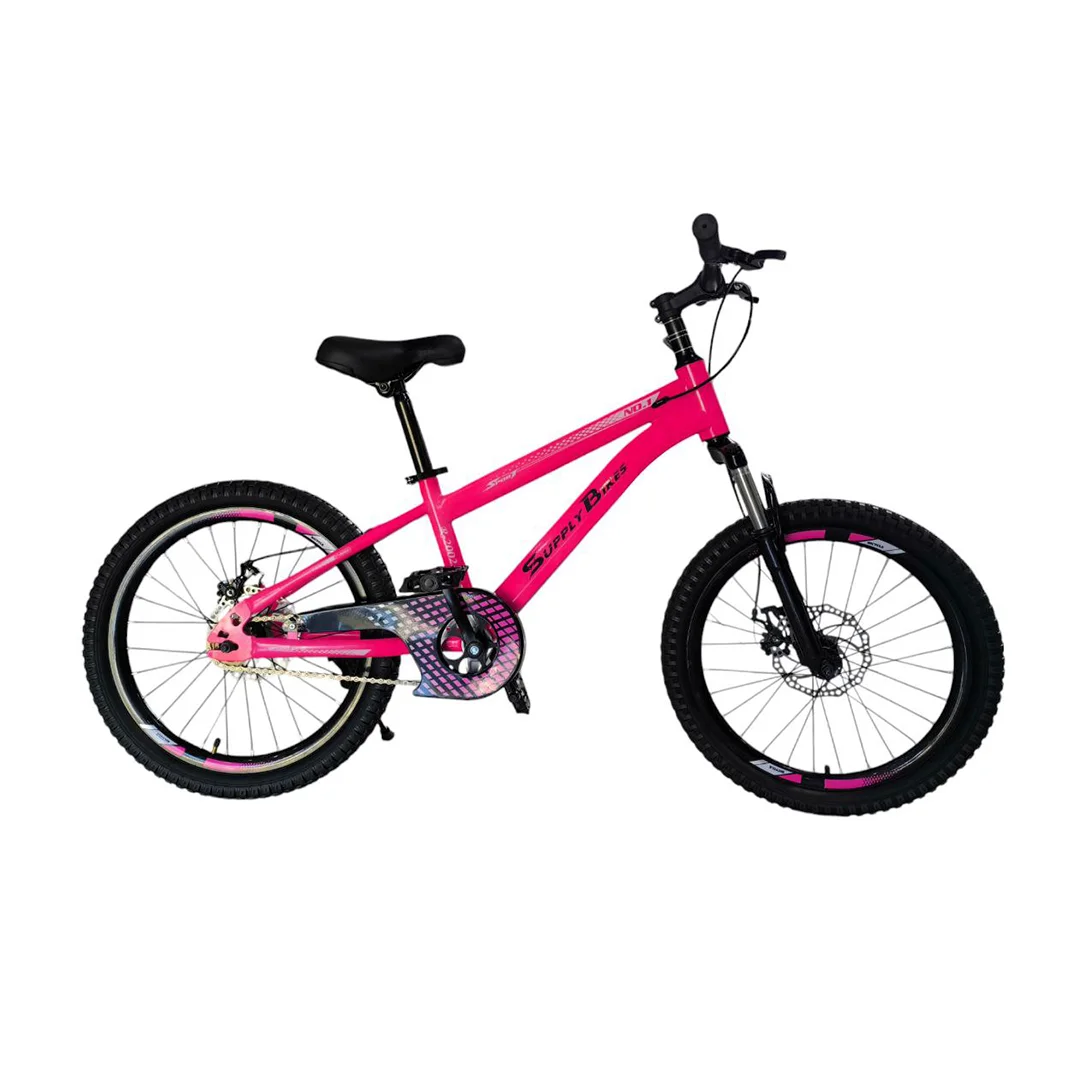 BICICLETA RIN 20 FUCSIA BMX SUPPLY FRENO DE DISCO HORQUILL DE SUSPENSION