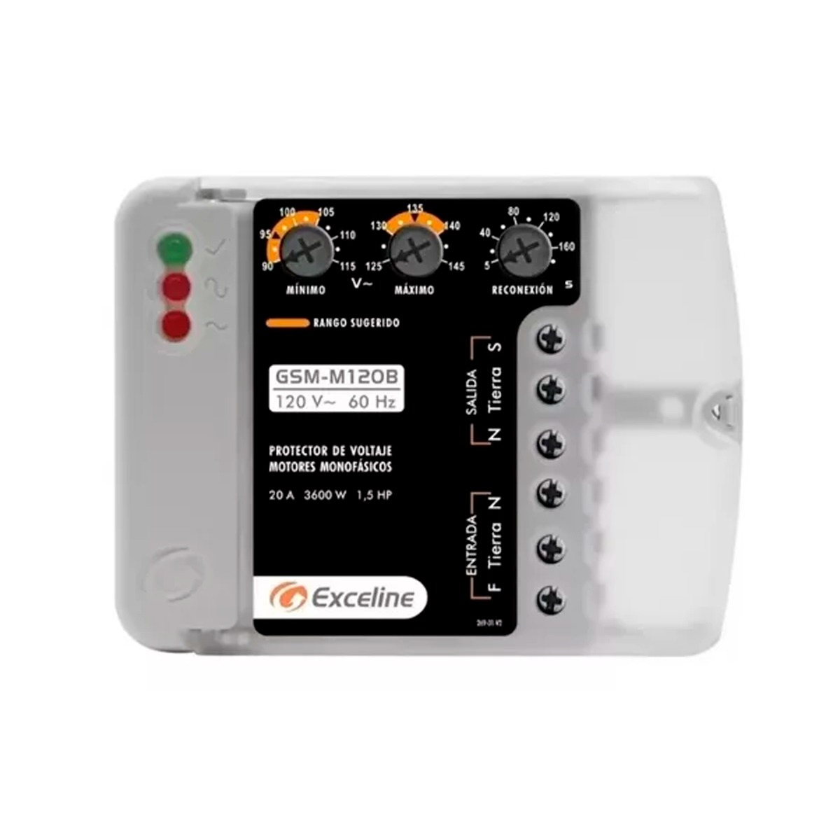 PROTECTOR EXCELINE GSM-M120B/3 PARA MOTORES Y MAQUINAS 120 V