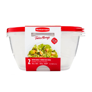 SET DE 2 RECIPIENTES CON TAPA 2093263 1y30 RUBBERMAID 1.6 L
