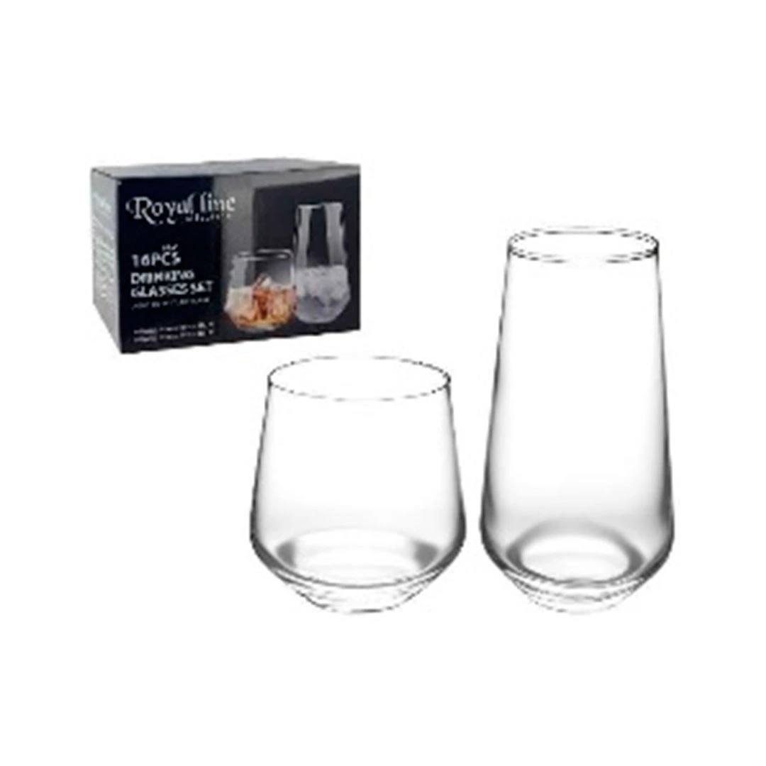 VASOS D/VIDRIO 16 PZAS 400- 515ML 751-70016 TRANSPARENTE