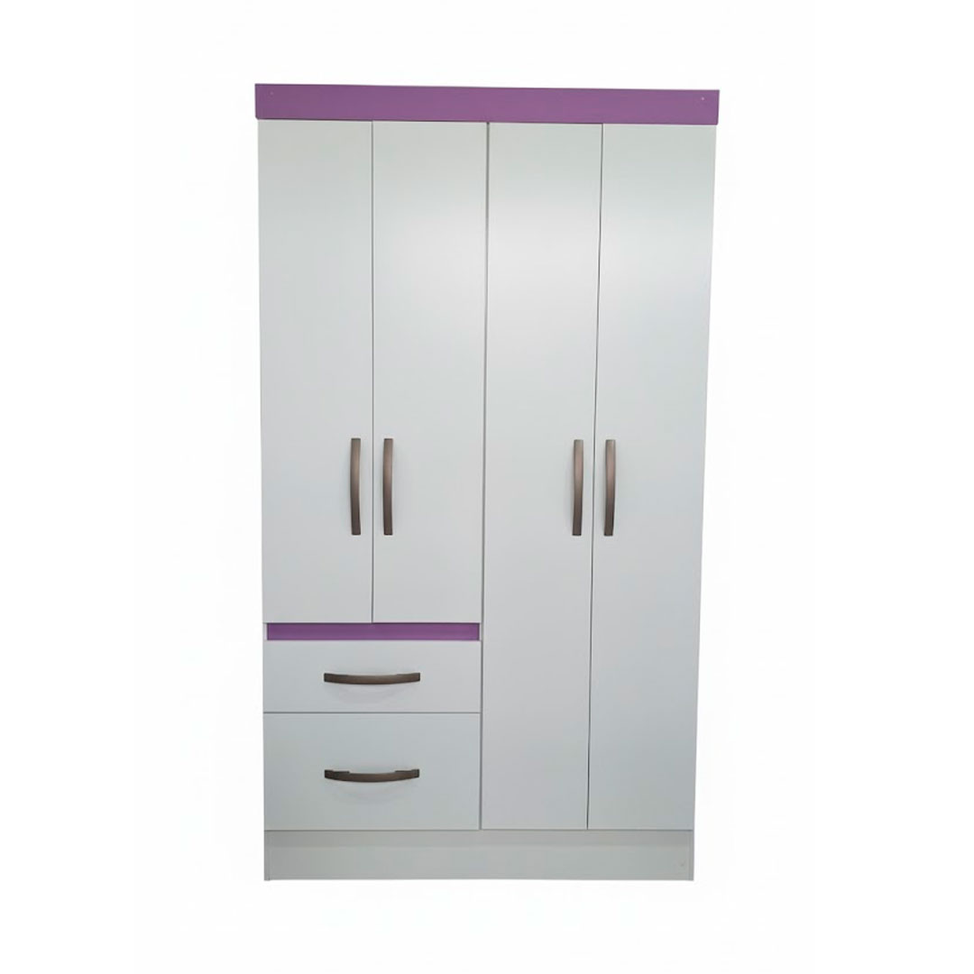 ROPERO CR MADRI 4PTAS 2GTAS BLANCO/ROSA/LILA/AZUL 2 CAJAS MMA0015