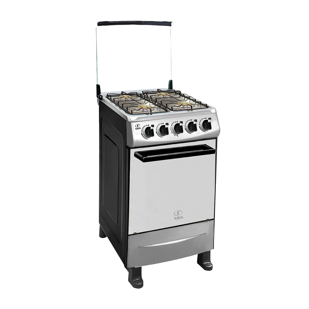COCINA A GAS SAYS 24" CGA-244BUBG 4HOR TOPE ACERO INOX NEGRO