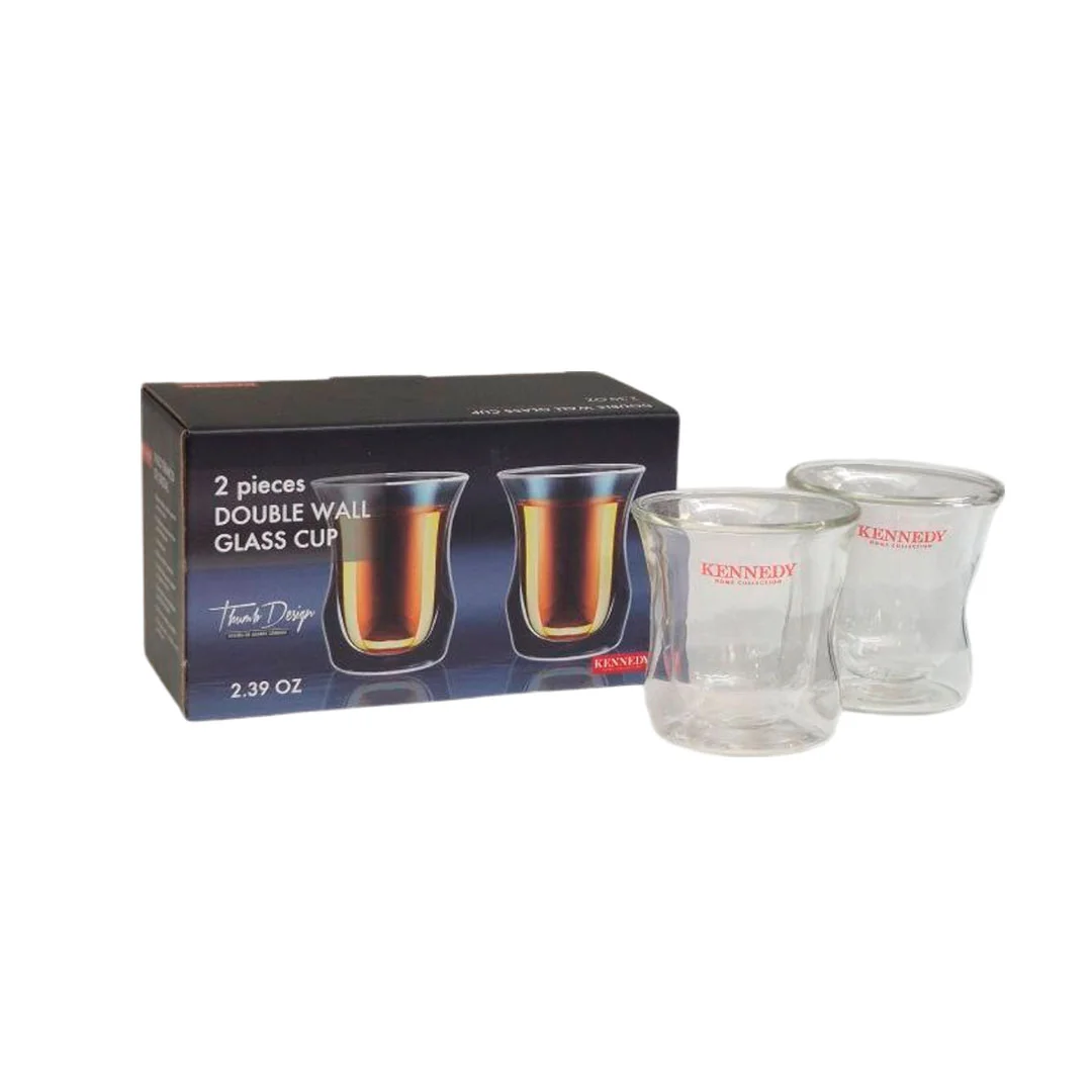 VASOS DE VIDRIO DE 70ML / SET DE 2 PZAS-48681